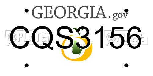 CQS3156 Georgia License Plate