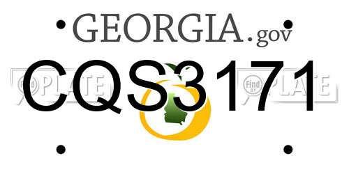 CQS3171 Georgia License Plate