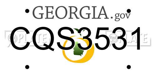 CQS3531 Georgia License Plate