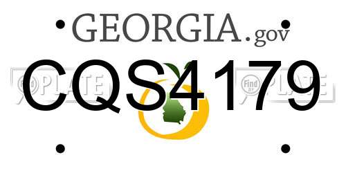 CQS4179 Georgia License Plate