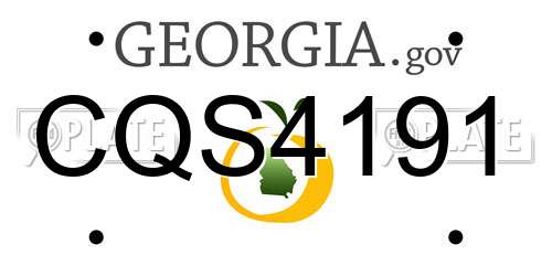 CQS4191 Georgia License Plate