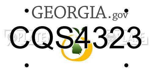 CQS4323 Georgia License Plate