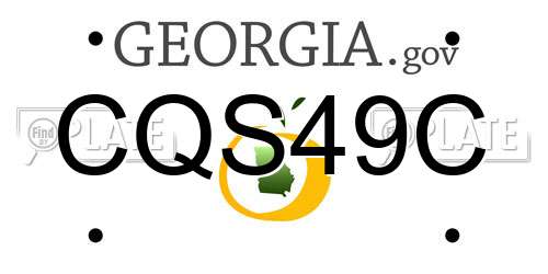 CQS49C Georgia License Plate