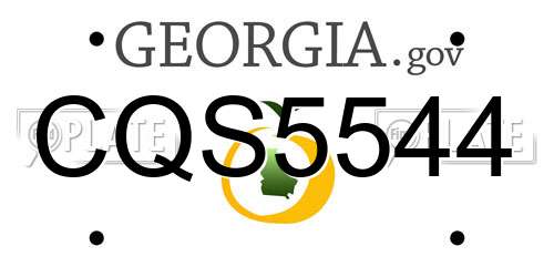 CQS5544 Georgia License Plate