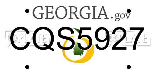 CQS5927 Georgia License Plate