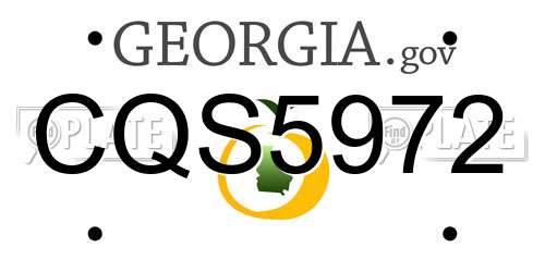 CQS5972 Georgia License Plate