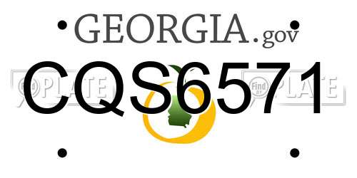 CQS6571 Georgia License Plate