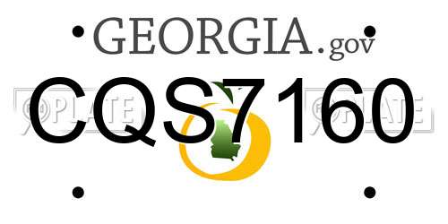 CQS7160 Georgia License Plate