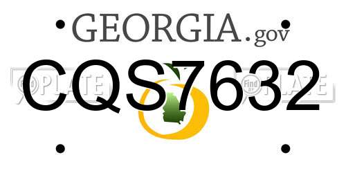 CQS7632 Georgia License Plate