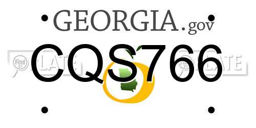 CQS766 Georgia License Plate