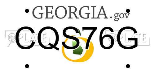CQS76G Georgia License Plate