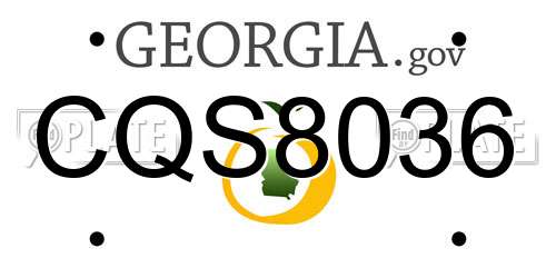 CQS8036 Georgia License Plate