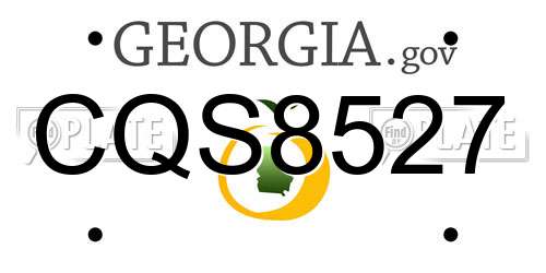 CQS8527 Georgia License Plate