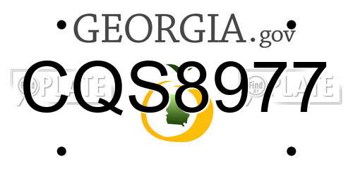 CQS8977 Georgia License Plate