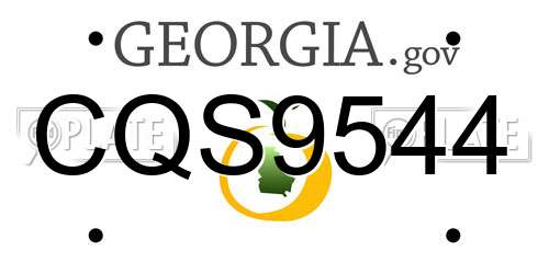 CQS9544 Georgia License Plate