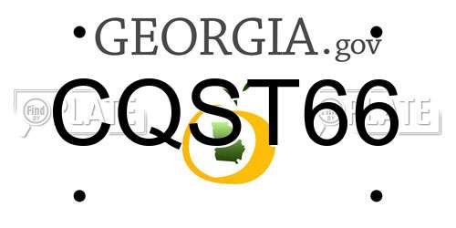 CQST66 Georgia License Plate