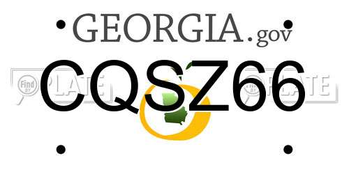 CQSZ66 Georgia License Plate