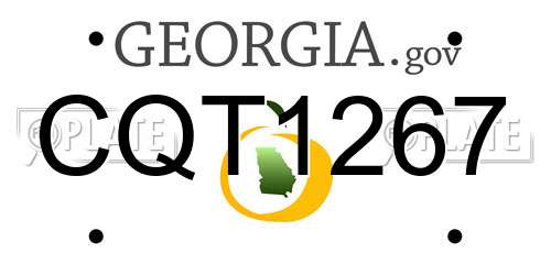 CQT1267 Georgia License Plate