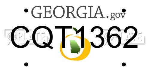 CQT1362 Georgia License Plate