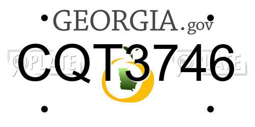 CQT3746 Georgia License Plate