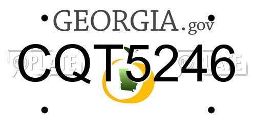 CQT5246 Georgia License Plate