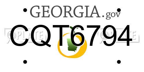 CQT6794 Georgia License Plate