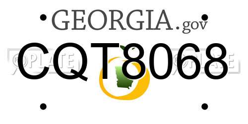 CQT8068 Georgia License Plate
