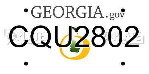 CQU2802 Georgia License Plate
