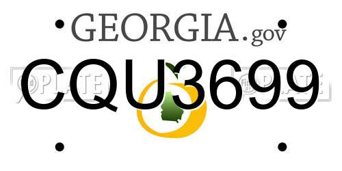 CQU3699 Georgia License Plate