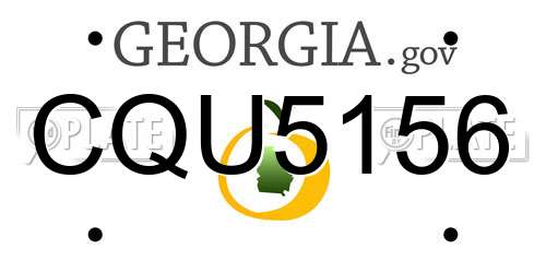 CQU5156 Georgia License Plate
