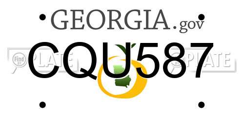 CQU587 Georgia License Plate