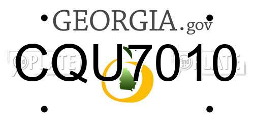 CQU7010 Georgia License Plate