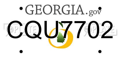 CQU7702 Georgia License Plate