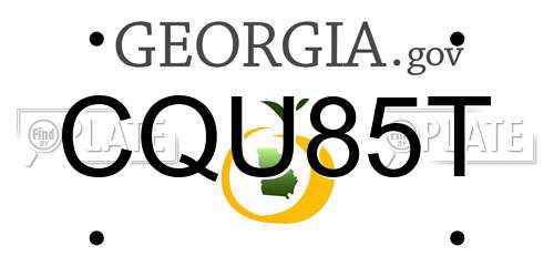CQU85T Georgia License Plate