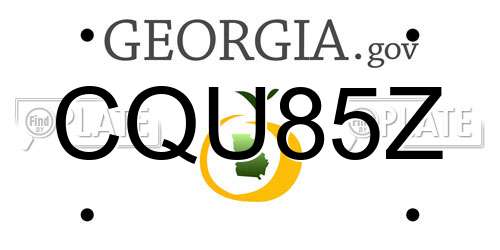 CQU85Z Georgia License Plate