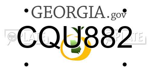CQU882 Georgia License Plate