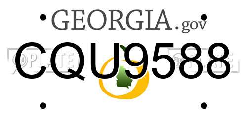 CQU9588 Georgia License Plate