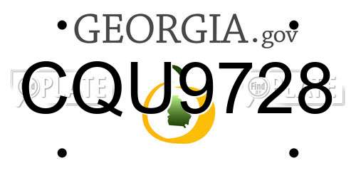 CQU9728 Georgia License Plate