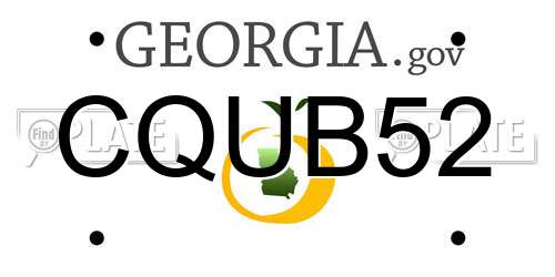 CQUB52 Georgia License Plate