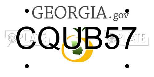 CQUB57 Georgia License Plate