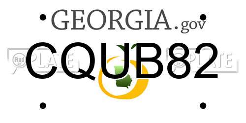 CQUB82 Georgia License Plate