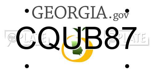 CQUB87 Georgia License Plate