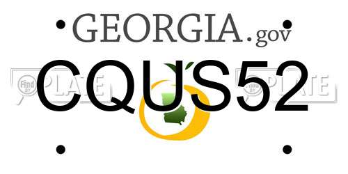 CQUS52 Georgia License Plate