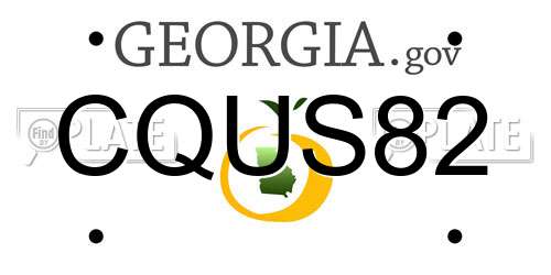 CQUS82 Georgia License Plate