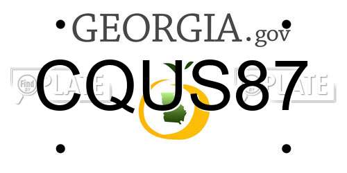 CQUS87 Georgia License Plate