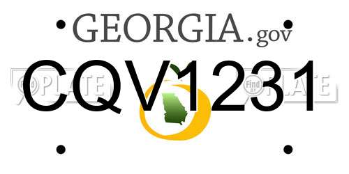 CQV1231 Georgia License Plate