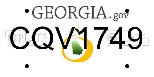 CQV1749 Georgia License Plate