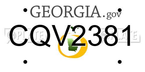 CQV2381 Georgia License Plate