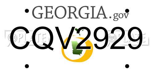 CQV2929 Georgia License Plate