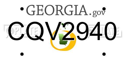 CQV2940 Georgia License Plate